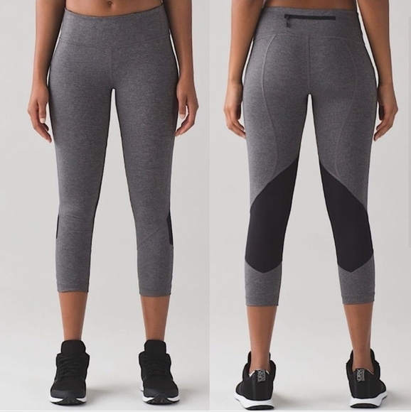 lululemon athletica Pants - Lululemon Gray and Black Leggings Size 8